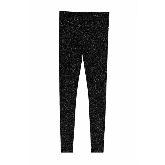 Victoria’s Secret PINK Black Shimmer Glitter Velour Sparkle Leggings Medium NWT - Picture 2 of 10